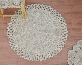 Jute Braided Round Rug, Natural Fiber Rug, Handmade Rug, Round Area Rug, Hemp Rug, Round Rug, Eco Friendly Rug, Large Rug
