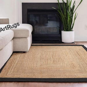 Handmade Braided Jute Wool Rug: Farmhouse Style Floor Covering