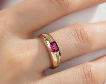 Second Hand 1969 18ct Gold Ruby Diamond Cluster Ring Etsy