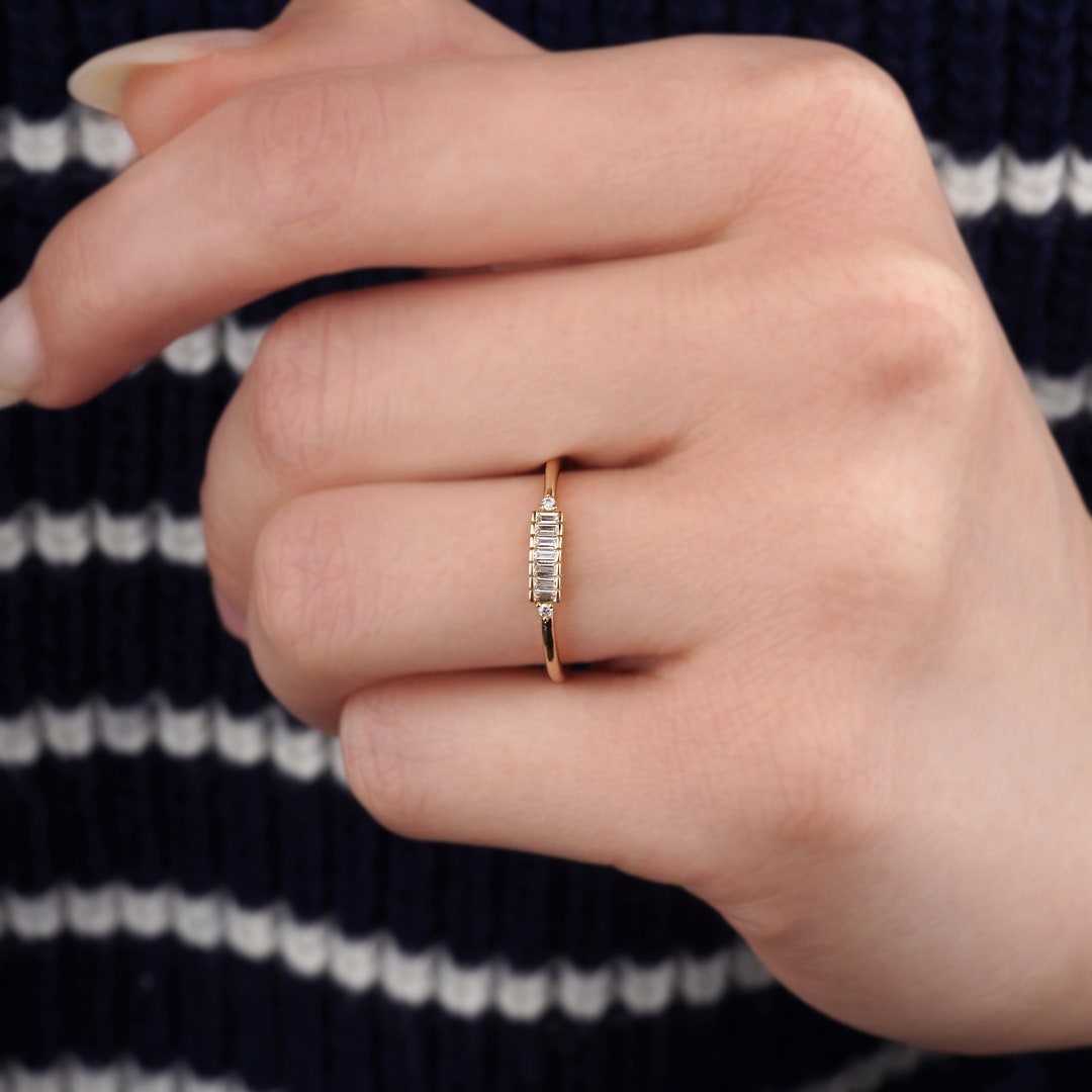 Baguette Cage Ring - Gold main image 1