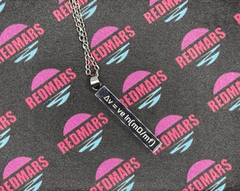 Rocket Equation Necklace – Delta V Physics Pendant – Space Engineer Jewelry – Orbital Mechanics Gift – Science Nerd Aerospace Jewelry