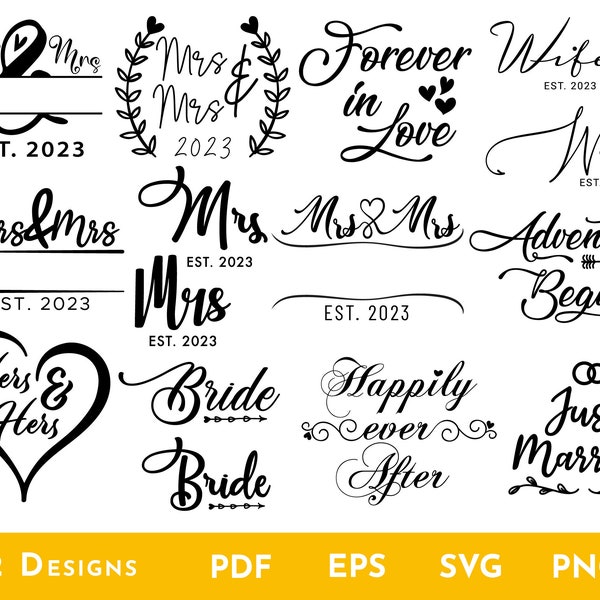 Mrs and Mrs 2023 svg bundle