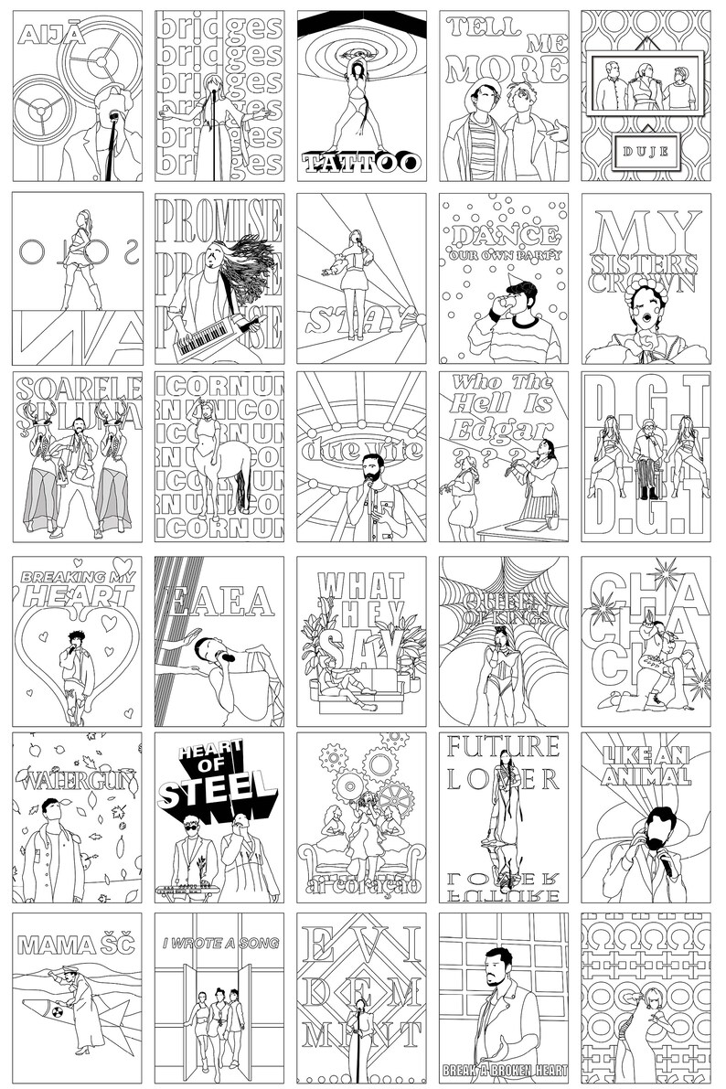Eurovision 2023 Coloring Book - Etsy