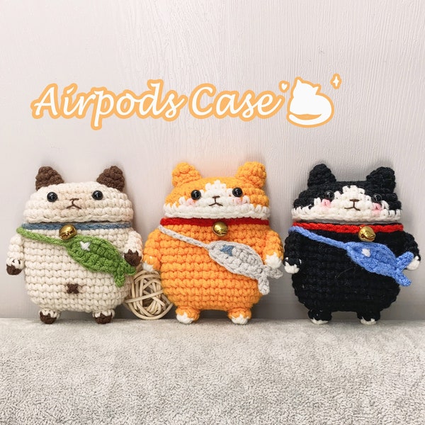 Crochet Cat Airpods Case, Knitted Apple AirPod Pro Case, Cute Siamese Cat Airpods Case, Airpods 1/2/Pro/3 Cover, Handmade Birthday Gift