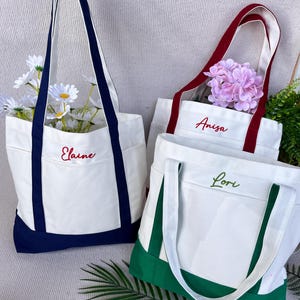 Haftowana spersonalizowana torba typu tote - prezent dla niej, prezent dla mamy, prezent dla druhny, prezent dla panny młodej, torba podróżna, prezent spersonalizowany