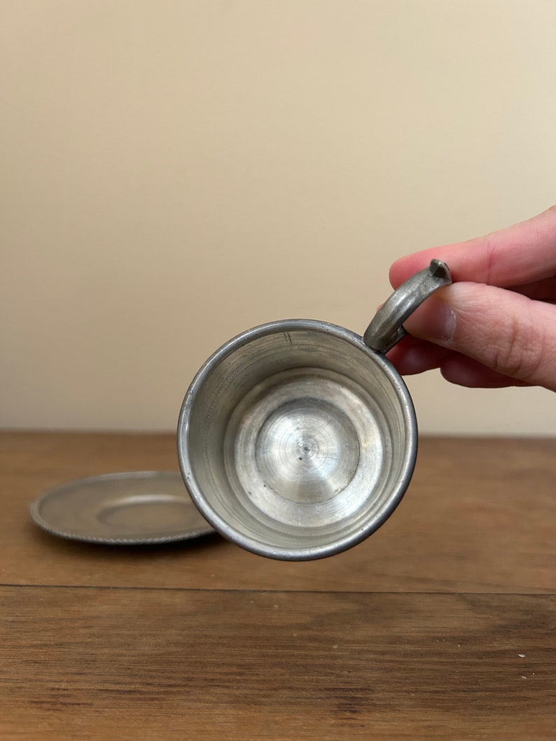 Small Vintage Goebel Pewter Tea Cup & Saucer, Germany Etsy