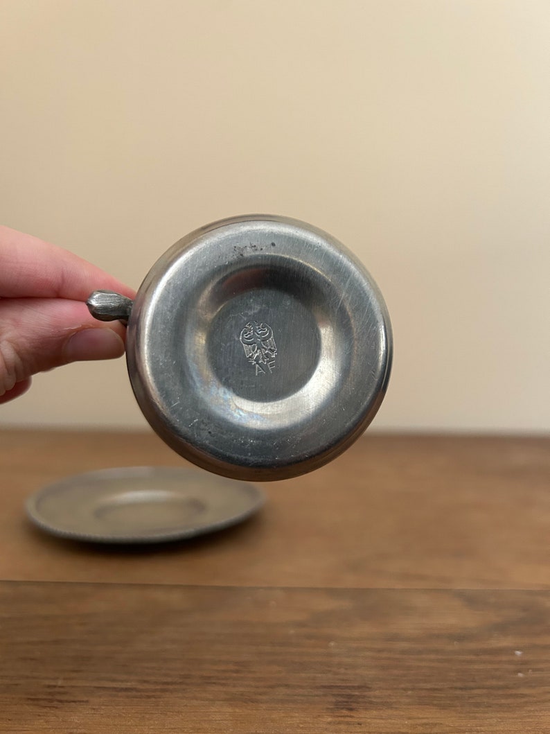 Small Vintage Goebel Pewter Tea Cup & Saucer, Germany Etsy