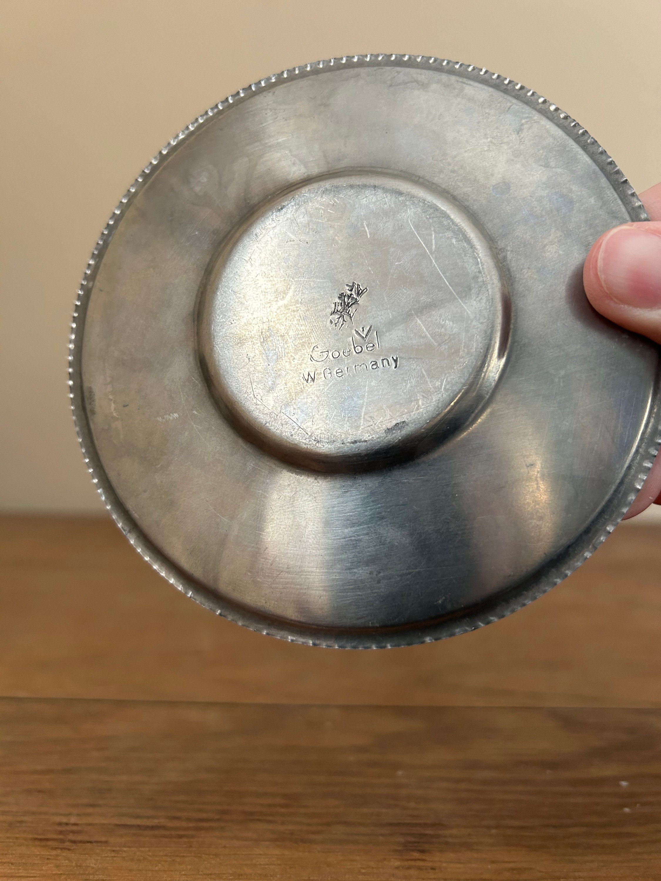 Small Vintage Goebel Pewter Tea Cup & Saucer Germany Etsy