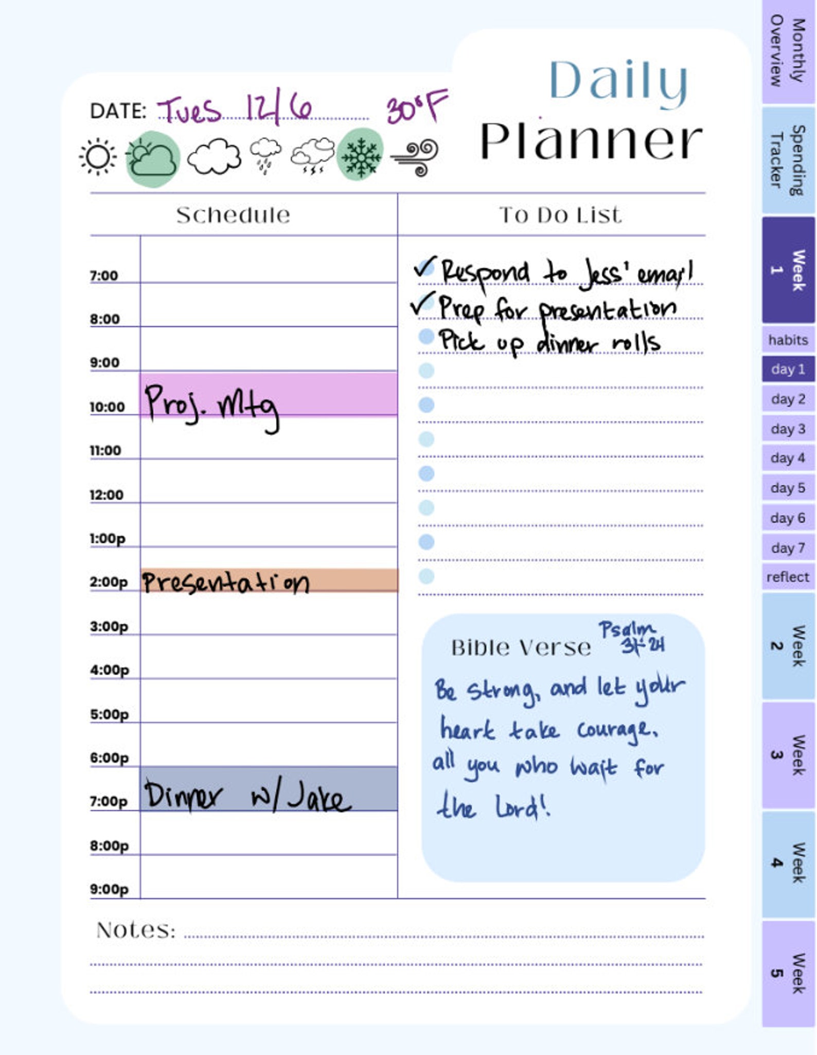 Reusable Monthly Planner PDF With Links, Monthly Overview, Spending ...