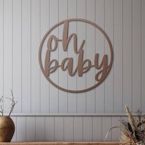 Oh Baby Metal Sign | Nursery Wall Decor - Etsy