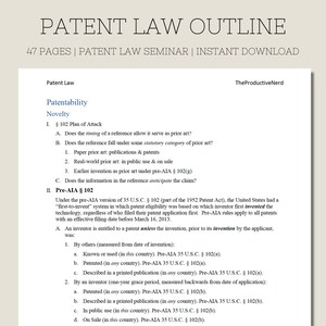 Patentrecht Gliederung | Law School Notizen | Law School Gliederung Patentrecht | Mit Rechtsprechung | Geistiges Eigentum | Patent Bar | Schulumrisse