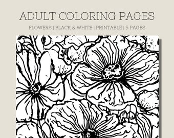 Abstract Flower Coloring Pages | Stress Relief Art (PDF Printable)