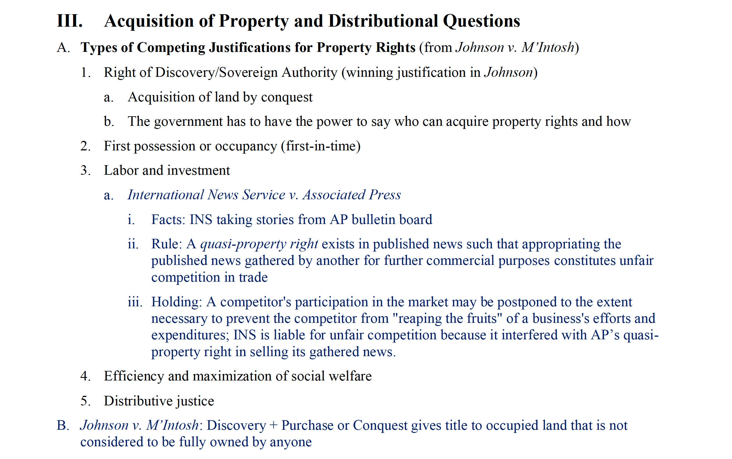 Property Law Outline | 1L Law School Notes | Law School Outline ...