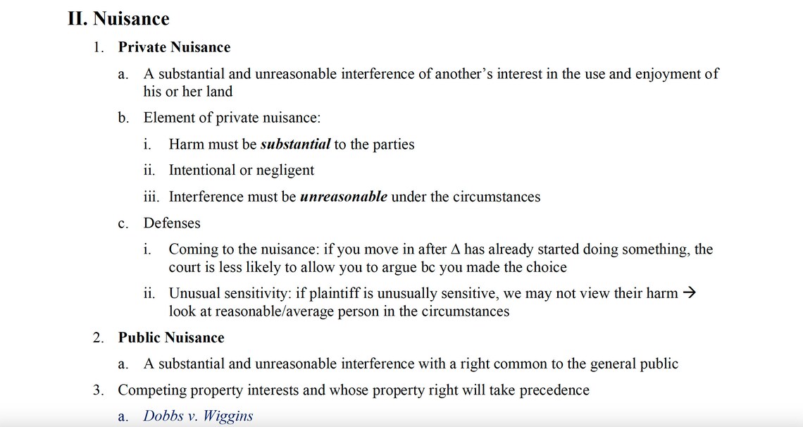 Property Law Outline | 1L Law School Notes | Law School Outline ...