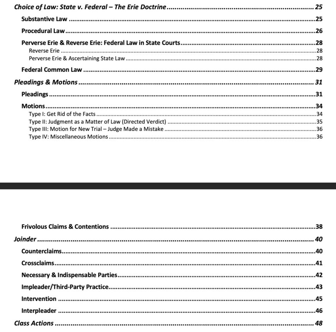 Civil Procedure I Outline | 1L Law School Notes | Law School Outline ...