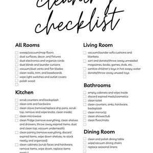 Ultimate Cleaning Checklist Black and White Printable - Etsy