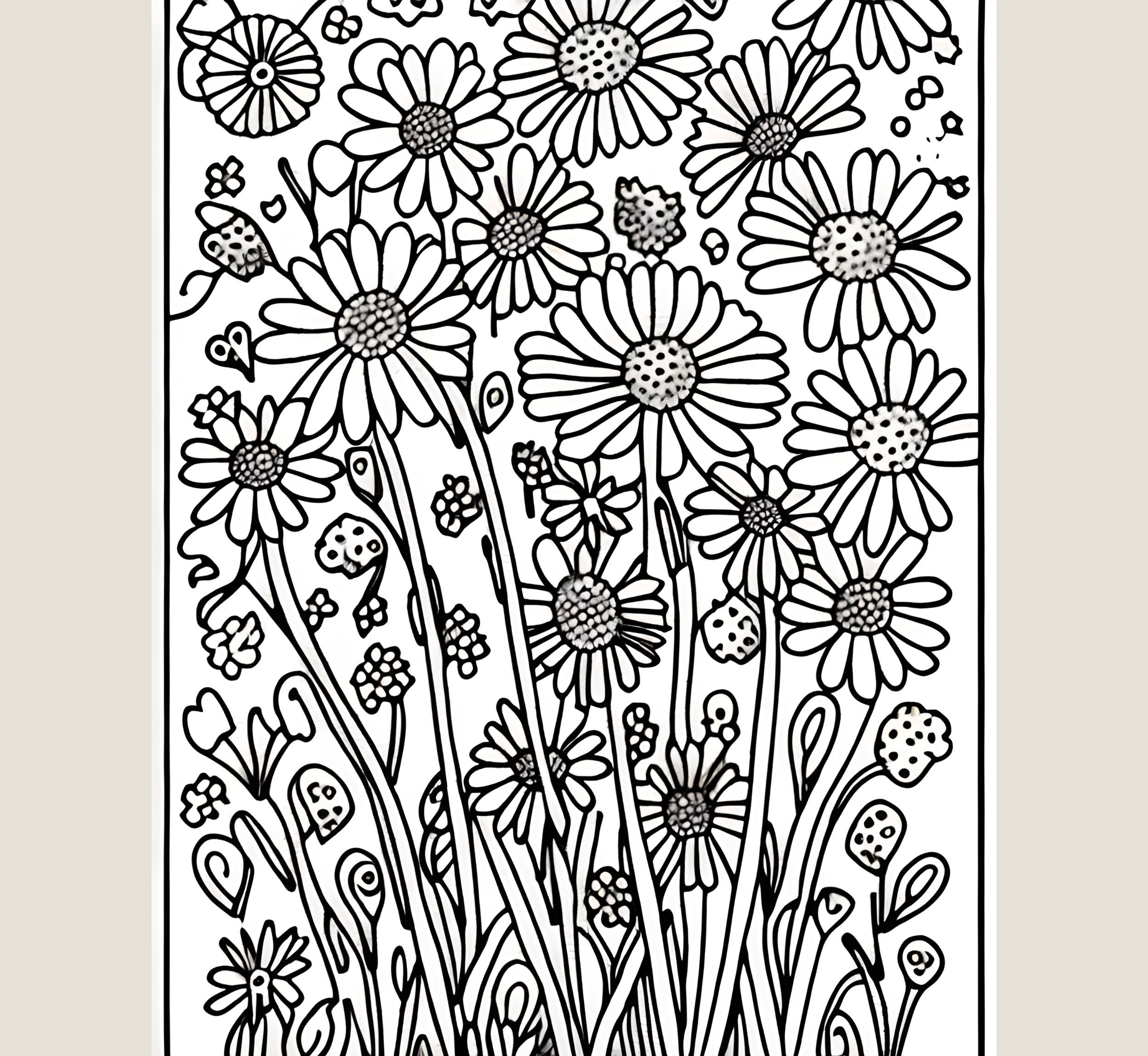 Abstract Flower Coloring Pages | Stress Relief Art (PDF Printable) - Etsy