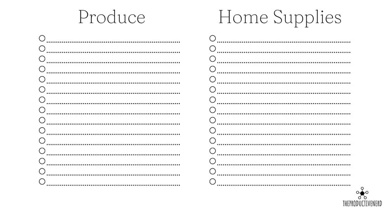 Printable Grocery List | Black and White Shopping List Printable ...
