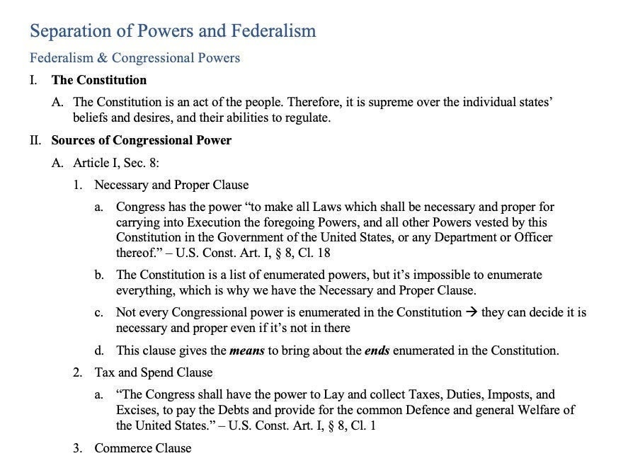 Constitutional Law Outline Law School Outline Constitutional Law Notes ...