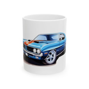 Princess Grace  Classic Muscle Car Design Ceramic Mug   Perfect Gift for Car Enthusiasts