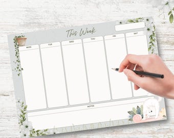 Weekly Planner Printable for Instant Download | Watercolor Floral and ...