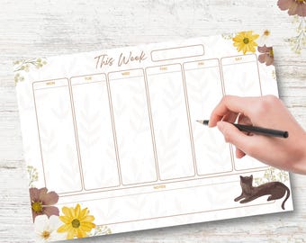 Weekly Planner Printable for Instant Download | Watercolor Floral and ...