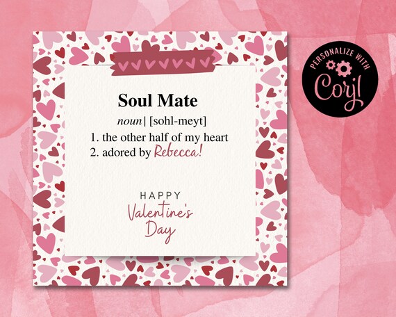 Soul Mate Valentine Card, Soul Mate Valentine'S Day Card, True.