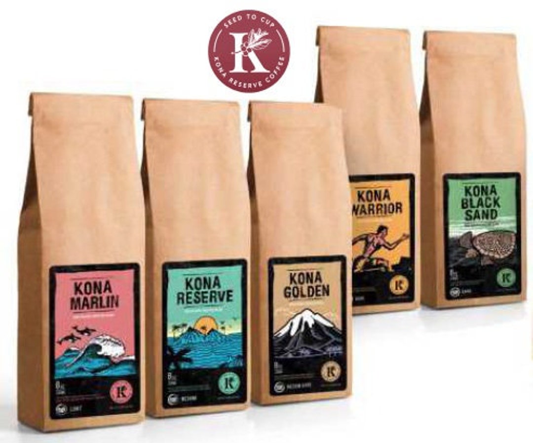 Kona Coffee Gift Set 5 Assorted Kona Coffees kona Reserve Etsy Australia