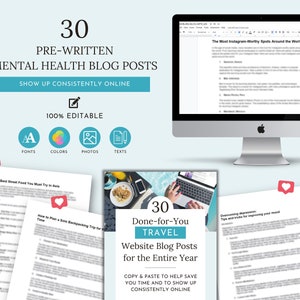 30 Ready Made Travel Blog Posts, Fully Prepared Blog Articles for You, Travel Destination Guide, Done-For-You Tourist Traveling Content