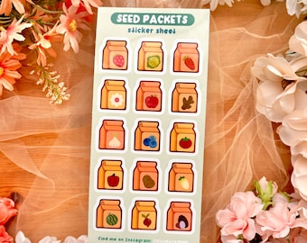 Seed Packets Sticker Sheets - Farm game sticker sheets - Cute plant stickers