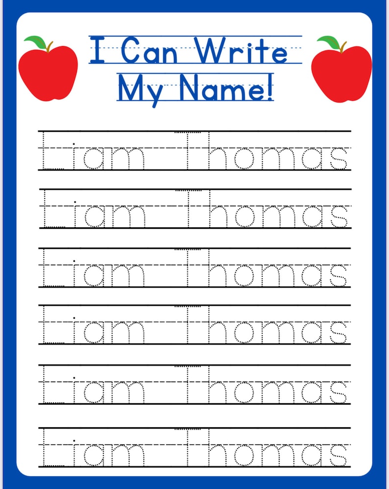 Customizable name tracing printable etsy