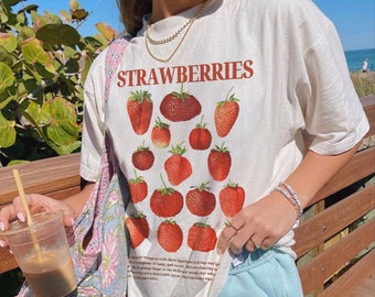 Strawberry Shirt Gardener Shirt Summer Comfort Colors Gift Cottagecore Shirt Starberry Top Strawberry Print Vintage Graphic Strawberry Tee