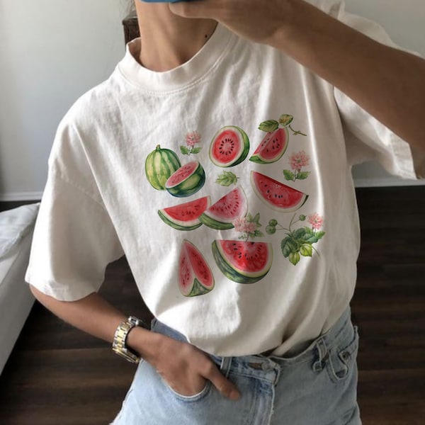 Watermelon Shirt Fruit Shirt Graphic Shirt Palestine Protest Shirt For Women Gardener Shirt Watermelon Tee Watermelon Palestine Colors Shirt