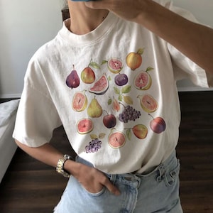 Chemise figue Chemise graphique fruit T-shirt graphique figue pour femme T-shirt figue Chemise esthétique Chemise vintage Chemise fruit vintage Chemise fruit graphique