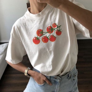 Tomato Shirt Comfort Colors Tee Graphic Tees For Women Fruit Shirt Tomato Tee Trendy Crewneck Vintage Graphic Tees Gift Comfort Colors Shirt