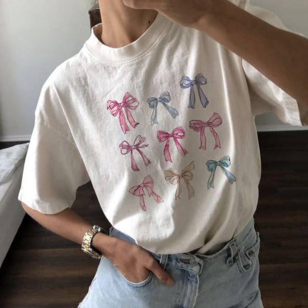 Cute Graphic Ribbon T Shirt Gift For Her Coquette Shirt Coquette Clothing Bow Shirt Graphic Tees For Women Cute Aesthetic Shirt Cute Tee