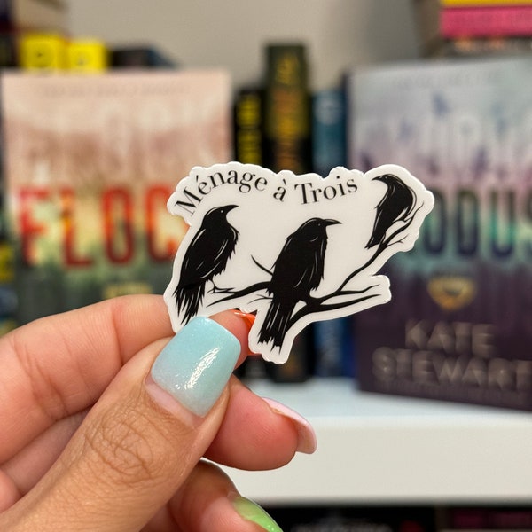 Ménage à trois funny Ravenhood Flock Parody Bookish Kindle Sticker