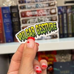 Vulgar Gesture Funny Bookish Kindle Sticker