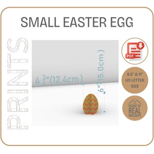 Impresiones de bricolaje de huevos de Pascua en 3D, decoración del hogar, plantillas de calco, corte a mano, plantillas imprimibles, recorte de cartón, artesanía, descarga instantánea