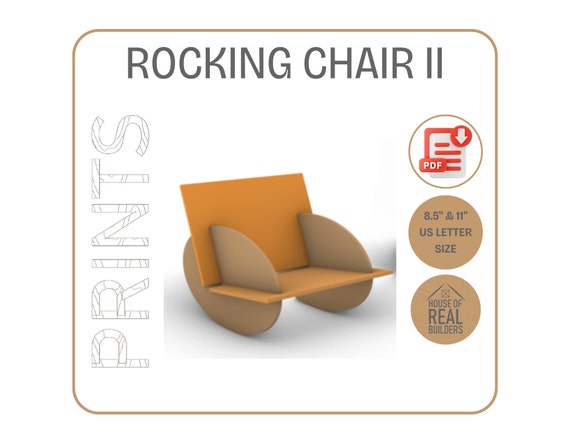 Modern Rocking Chair DIY Plans Rocker Cutout Woodworking Projects Outdoor Chair Plans for Home Decor Kid s Room Printable Template Etsy UK