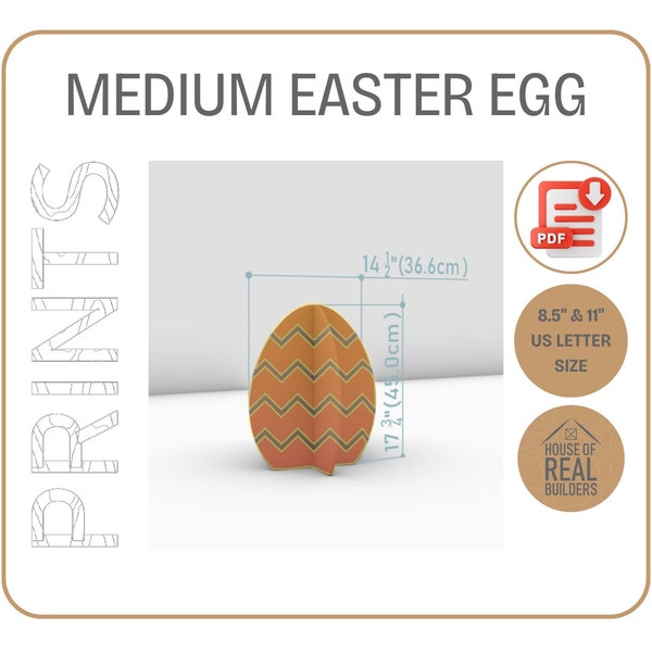 3D Easter Egg DIY Prints, Home Decor for Easter, Tracing, Printable Templates, Hand Cutting File, Woodworking Project, Cardboard Cutout, PDF