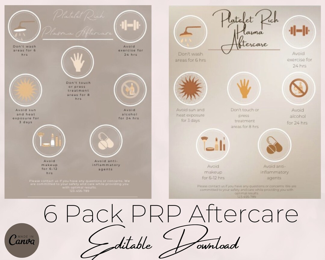 PRP Aftercare Instructions, Platelet Rich Plasma Aftercare, PRP Post