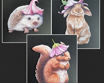 CUTE ANIMALS die cuts ideal cardmaking scrapbooking toppers etc.