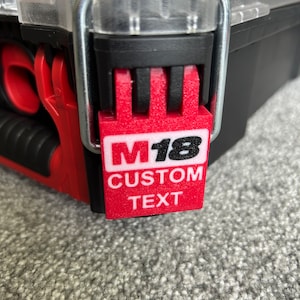 Milwaukee Packout M12 M18 Latches Custom Text COMPACT ORGANISER