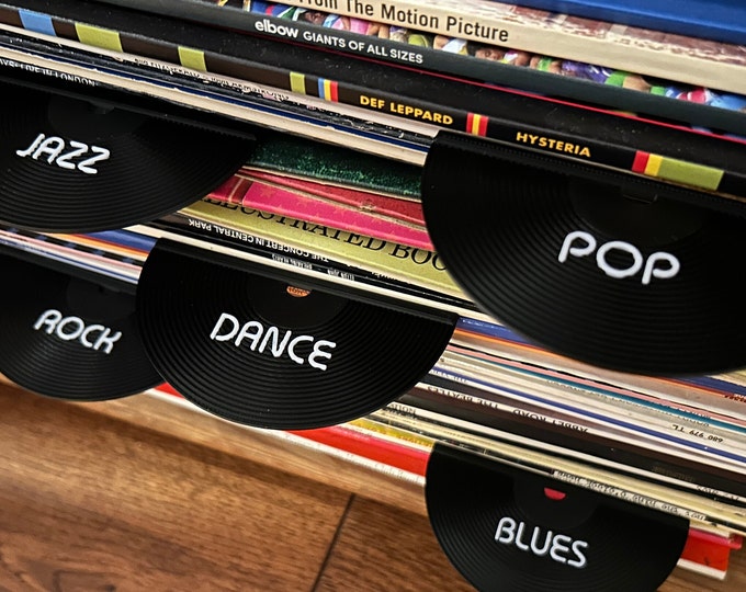 Vinyl Records Dividers with Personalised Text