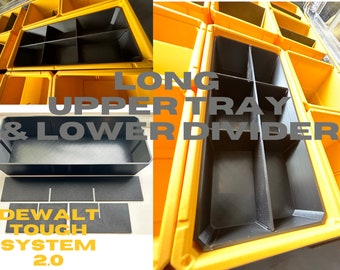 DEWALT Tough System 2.0 Long Upper tray with dividers and lower divider Long Pots