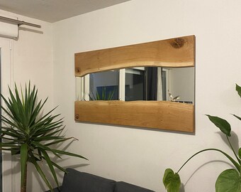 Modern oak mirror - french modern mirror live edge