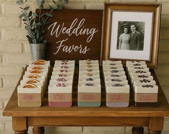 Wedding Soap Favors|Bulk Personalized Mini Soap for Baby Shower,Rustic Bridal Guest Gift|Orange|Rose|Coffee|Lavander|Eucalyptus|Pink Floral