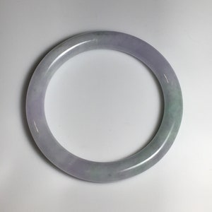 KaysJade - Light Purple/Lavender Light Green Jadeite Jade Bangle 54mm