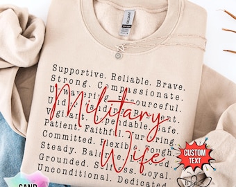 Proud Military Wife Sweatshirt, Military Wife Hoodie, Military Shirt, Gift For Wife, Army Wife, Soldier's Wife, Army Shirt, Gift for mom